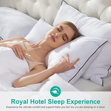 Пухова подушка APSMILE 50x75 з пір&39ям та 3-камерним наповнювачем - Розкішна пухова подушка для сну, подушка для голови 50x75, пухова подушка, чохол зі 100 органічної бавовни, м&39яка та підтримуюча (біла, 2 шт.) 50 x 75 см (2 шт.) Білий