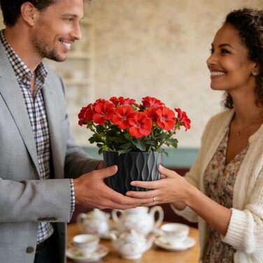 Квітковий горщик 17,6 см, набір із 5 товстих пластикових горщиків для рослин з блюдцями та дренажними отворами, кашпо з 3D хвилеподібною текстурою для рослин-зміїків, рослин-павуків та кімнатних/вуличних рослин, чорний, Ø 17,6 см, 5 шт. у упаковці