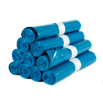 Гігієнічні VOS 250 шт. Міцні сміттєві пакети, надзвичайно міцні, шириною 70 см та довжиною 110 см - 10 рулонів синіх сміттєвих пакетів, місткістю 120 л - Виготовлені з екологічно чистої переробленої плівки