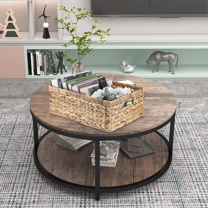 Плетений кошик для зберігання з водяного гіацинта з ручкою, плетений кошик з натуральними полицями, водонепроникний, для зберігання одягу, постільної білизни, фруктів, пива, іграшок, паперів, живих товарів (XL) 40,5x30,5x15 см