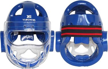 Шолом Rockible для карате для дорослих та дітей, ударостійкий, захисний щиток для обличчя з бойових мистецтв MMA для тренувань з тхеквондо, синій XL