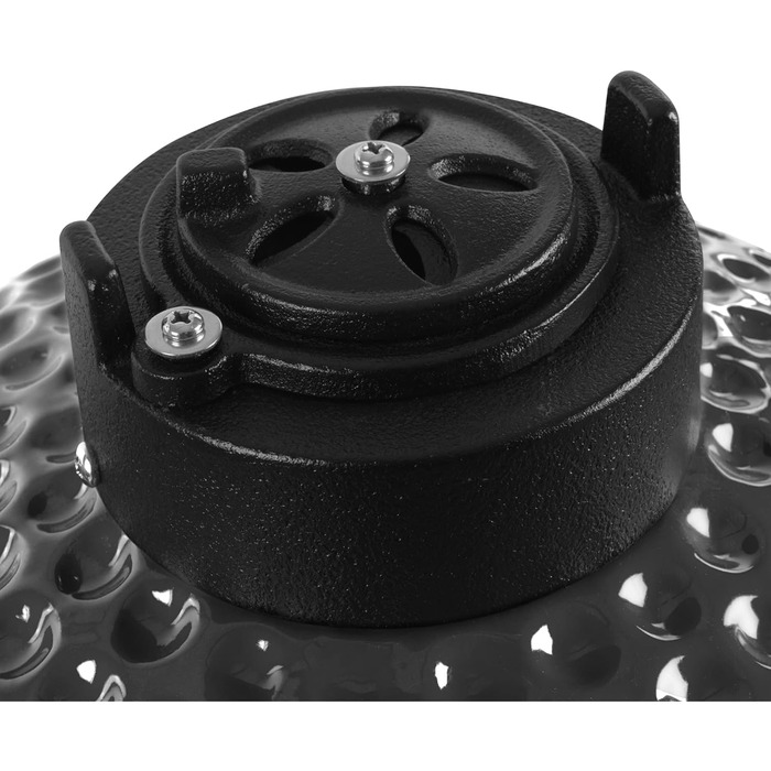 Вугільний гриль Haiiro Ø 32 см з термометром, дерев'яна ручка сірий Керамічний гриль Kamado, міні-гриль на вугіллі, міні-гриль кам