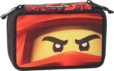 Пенал LEGO Ninjago, прямокутний, 3 блискавки, персоналізовані, вміст FILA - червоний, червоний, прямокутний пенал з 3 блискавками