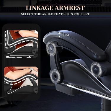 Ігрове крісло bigzzia з функцією масажу та висувною підставкою для ніг, ергономічне поворотне крісло, регульована спинка 90-135, м&39яке ігрове крісло з масажною поперековою подушкою та підголівником, біле