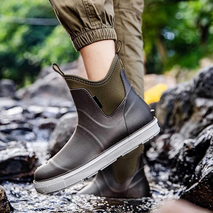 Водне взуття, гумові чоботи, нековзні, для риболовлі, катання на човні, роботи, для чоловіків, подорожей та походів, розмір 39 EU, коричневі