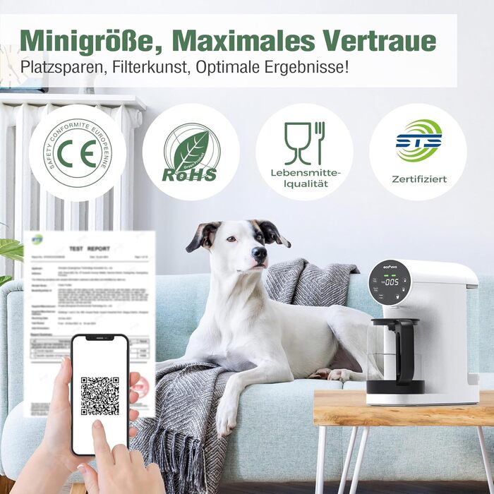 Настільна система осмосу Ecoviva, система зворотного осмосу для питної води з 4-ступеневою фільтрацією, монітор TDS у реальному часі, 31 Pure to Drain, мобільний фільтр для води зворотного осмосу без установки WP-RO-200G білий