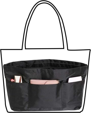 Завітайте до магазину BeringLoad MHPI Bag Сумка-сумка внутрішня, чорна, велика, з кишеньковим органайзером, акрил, чорна