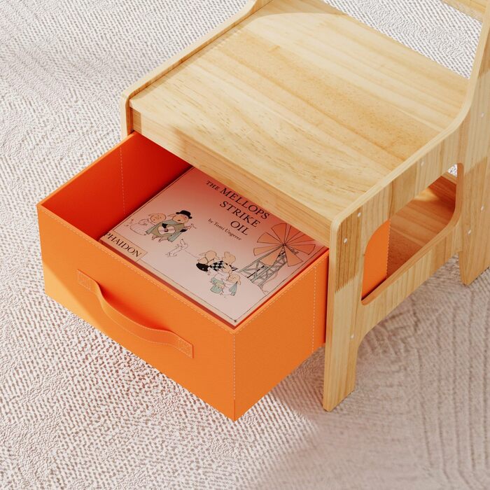 Дитячий стіл з 2 стільцями стіл-конструктор з натурального дерева, ігровий стіл з шухлядою та тканинною сумкою, дерев&39яні дитячі меблі 7556 см для дитячих кімнат, творчої гри та навчання