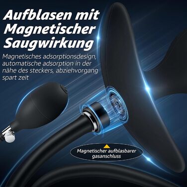 Фалоімітатор Defomy надувний, зі сталевими кульками та магнітною системою, регульований