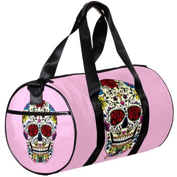 Спортивна сумка, маленька дорожня сумка, сумка для шопінгу та йоги з квітковим та череповим принтом, сумка для фітнесу на відкритому повітрі, ручна поклажа