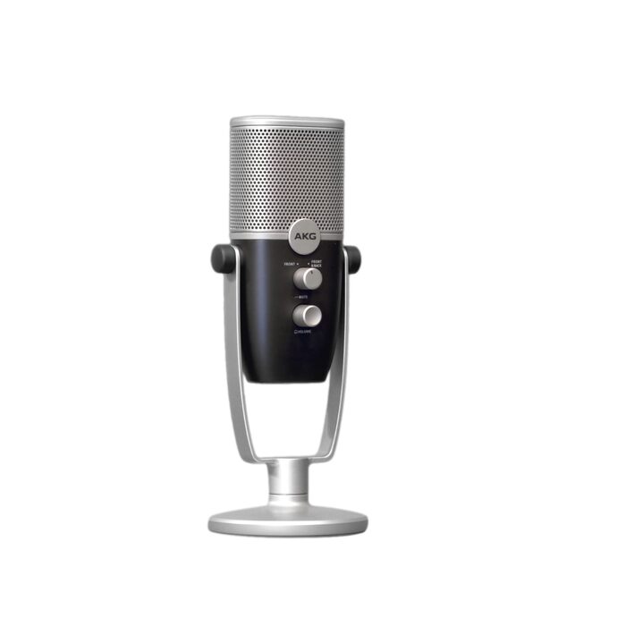 Професійний USB-C конденсаторний мікрофон AKG Pro Audio Ara два режими захоплення звуку для подкастингу, влогінгу, геймінгу та стрімінгу, синій та сріблястий