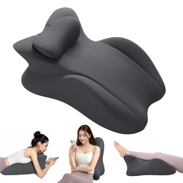 Клиноподібна подушка з піни з ефектом пам&39яті, подушка для читання для узголів&39я ліжка, подушка для ліжка для сидіння, ергономічна підтримка при болях у спині, для сну на животі, ідеально підходить для масажу, поперекова подушка зі знімним чохлом, тем