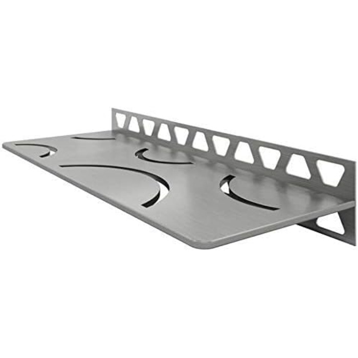Прямокутна полиця Schluter для стін з плиткою, товщина 4 мм, вигнутий дизайн, матеріал нержавіюча сталь, поверхня з матової нержавіючої сталі SWS1D6EB