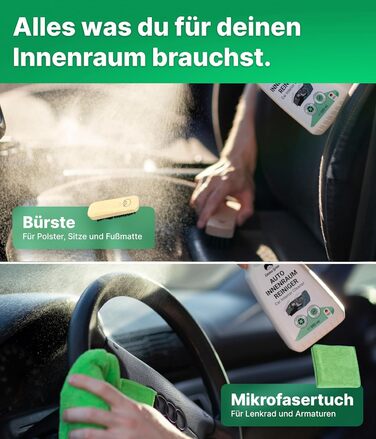 Набір засобів для чищення салону автомобіля 500 мл щітка та тканина з мікрофібри - Засіб для чищення салону автомобіля Cockpit Car