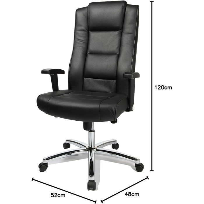 Крісло керівника Topstar Chairman 10 (регульовані по висоті підлокітники, шкіра, 64 x 63 x 120 см) чорне
