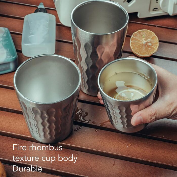 Чашки з нержавіючої сталі Luqeeg, упаковка з 4 шт. , 350 мл, двостінні вакуумні чашки для пиття, штабельовані металеві чашки, штабельовані небиткі склянки для пиття на свіжому повітрі, для подорожей, походів, пляжу