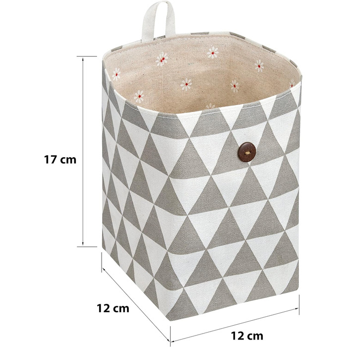 Підвісний кошик для зберігання - комплект з 4 шт. - тканинні кошики з підкладкою - ідеальний кошик для домашнього офісу, коридору, ванної кімнати, органайзер для кемпінгу - 12 x 12 x 17 см (Д x Ш x В)