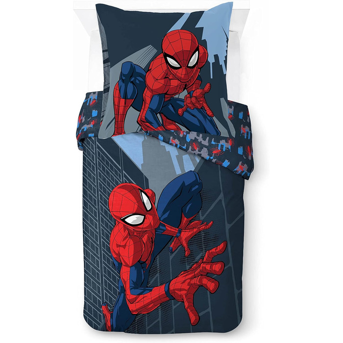 Комплект дитячої постільної білизни Marvel Spiderman City Streets 100 бавовна 135x200 см односпальний розмір - підодіяльник наволо