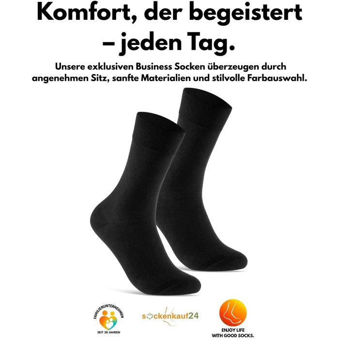 Пар чоловічих та жіночих ділових шкарпеток преміум-якості з комфортною манжетою, безшовні, виготовлені з бавовни, розмір 43-46 (1) Чорний, 10