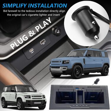 Подвійний бездротовий автомобільний зарядний пристрій для салону Land Rover Defender 90 110 130 X/X-DYNAMIC/V8/CARPATHIAN Edition