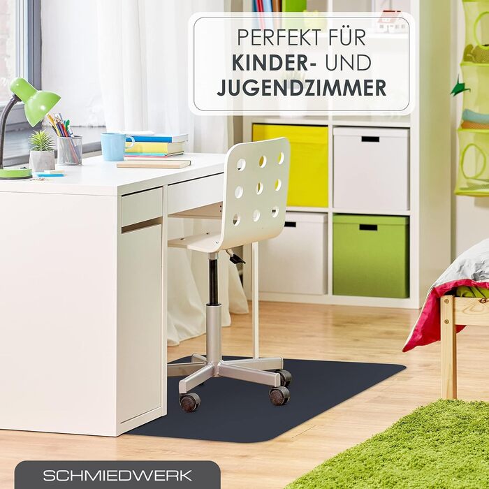 Кольоровий килимок для підлоги Килимок для офісного крісла Стійкий до подряпин Зроблено в Німеччині (Антрацит, 120 x 145 см) Антрацит 120 x 145 см