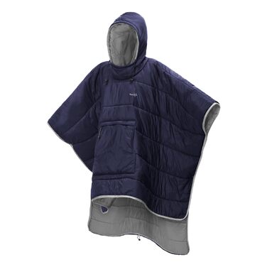 Зимове пончо Tentock унісекс з капюшоном, тепла ковдра, пуловер з капюшоном, надлегкий спальний мішок, водонепроникний, невелика ковдра для кемпінгу та походів на свіжому повітрі, сірий