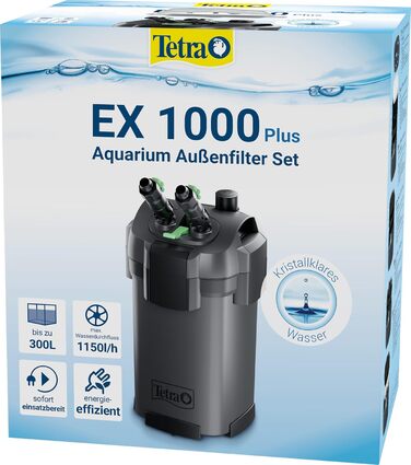 Зовнішній фільтр для акваріума Tetra EX 1000 Plus - потужний фільтр для акваріумів об&39ємом до 300 літрів, створює кришталево чисту, безпечну для риб воду, для використання в приміщенні