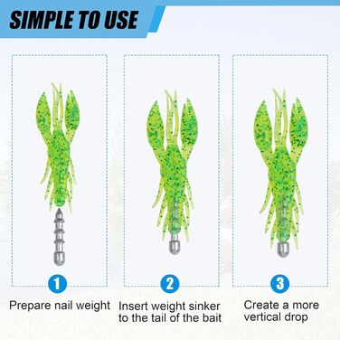 Набір рибальських цвяхів-вантажів, 60 предметів, цвяхи-вантажики для лову окуня, вставні грузила, черв&39яки, набір, рибальські цвяхи-вантажики для м&39яких пластикових приманок, Wacky Rig, ловля окуня