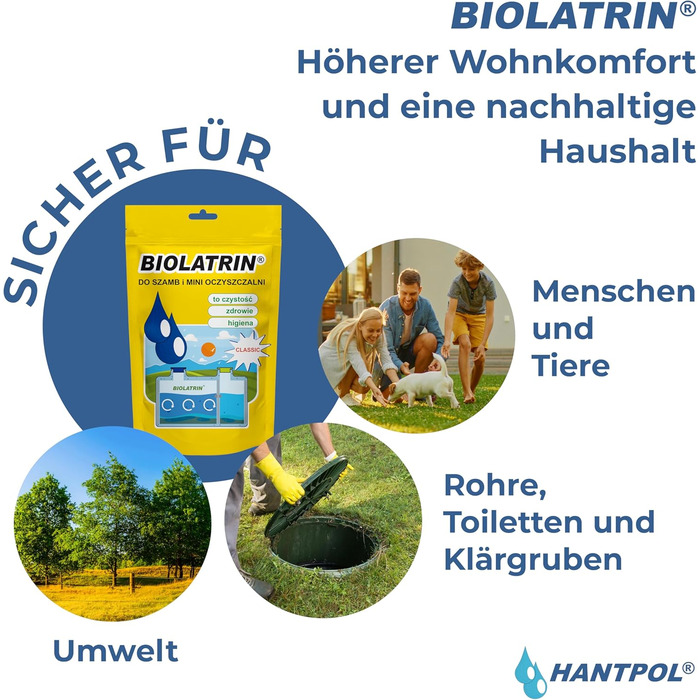 Удосконалена обробка біологічних септиків - Для дому, двору, розважальних закладів - Швидкі результати - Підходить для сучасних систем - 400 г - BIOLATRIN CLASSIC