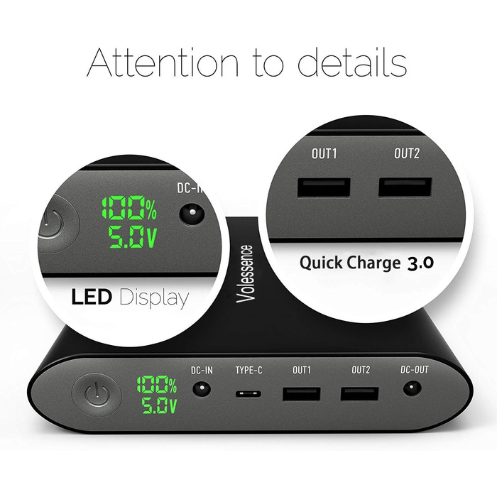 Портативний зарядний пристрій для ноутбука, планшета, телефону і не тільки, 50000mAh Laptop Power Bank 5/8.4/9/12/16/20V