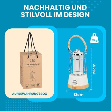 Світлодіодний акумуляторний кемпінговий ліхтар 370 лм з можливістю дімування заряджання через USB, колірна температура 22006500K, час горіння до 75 годин, зовнішній ліхтар IP44 із зарядним пристроєм, бамбуковий та конопляний шнур