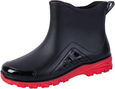 Чоловічі гумові чоботи, чоловіче взуття для активного відпочинку, гумові чоботи, міцні водонепроникні гумові робочі чоботи, червоні, розмір 41 EU