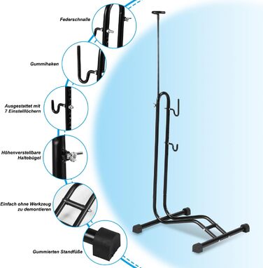 Частини підлогової велосипедної стійки, 3 функції, придатні для підвішування або розміщення по горизонталі та вертикалі, від 20 до 29 дюймів, підходить для переднього або заднього колеса, надійна підставка, 2