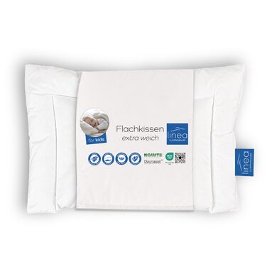 Дитяча плоска подушка LINEA від Bhmerwald, 90 пух/10 пір&39я, 40x60 см, підходить для алергіків, можна прати при температурі до 60C, виготовлено в Німеччині