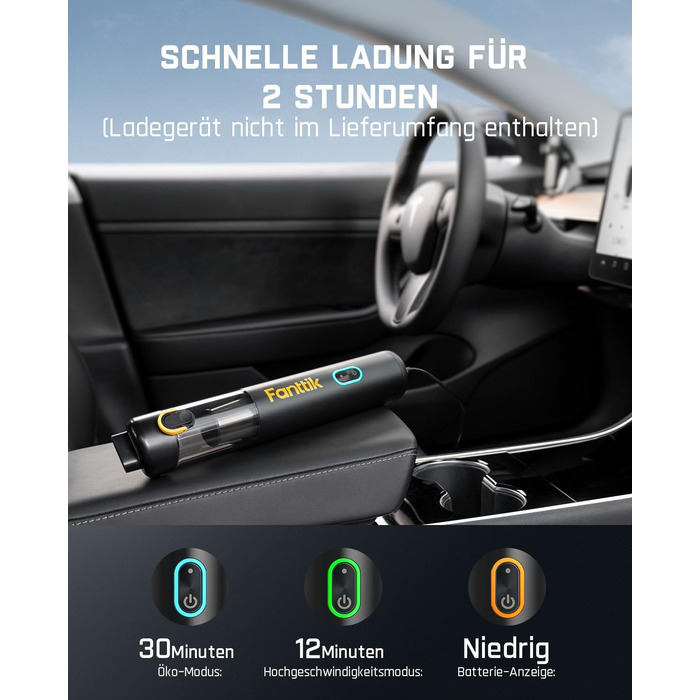Акумуляторний автомобільний пилосос Fanttik Slim V8 Mate з високою потужністю, 12000 Па/30 Вт, портативний пилосос RobustClean з г