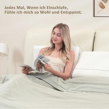 Подушка Winthome з піни з ефектом пам&39яті, м&39яка та зручна, подушка для підтримки шиї, двосторонній дизайн, без клею, ергономічна подушка, підходить для сну на спині, боці та животі, 60x40x10 см, біла