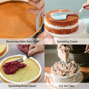 Кутова піддон, 4 шт. Кутові піддони для торта Набір малих і довгих розкиданих піддонів з нержавіючої сталі, професійний ніж для то