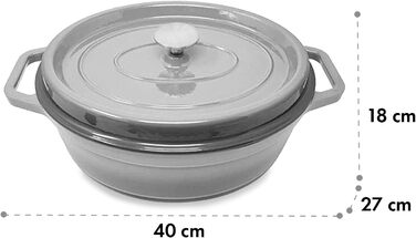 Велика каструля для барбекю з кришкою вогнетривка чавунна каструля емальована 33 см каструля об'ємом 5,5 л каструля підходить для