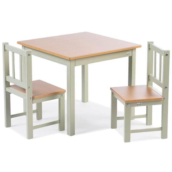Дитячий комплект сидіння Geuther ACTIVITY Дитячий стіл з 2 стільцями, дерев&39яний Ігровий стіл для дітей віком від 1 року Комплект дитячого столу та стільців для дитячих кімнат Стіл для рукоділля та малювання для дітей Міцні меблі для дитячої кімнати, зе