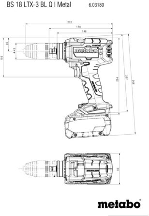 18 LTX-3 BL Q I Metal (603180660) Taladro atornillador de batera, 18 LTX-3 BL Q I Metal (603180660) Taladro atornillador de batera