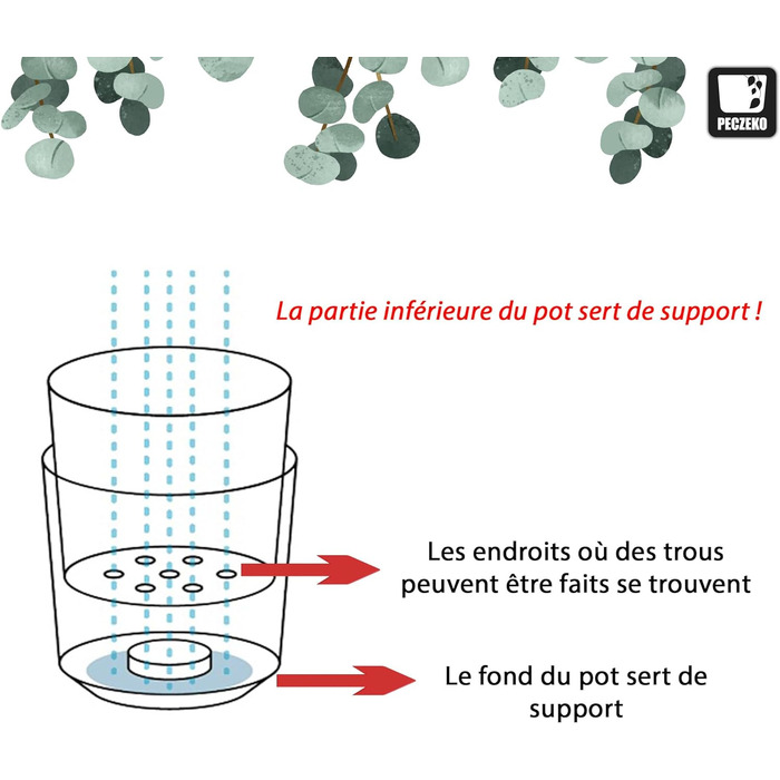 Матовий горщик для квітів PECZEKO - Декоративний горщик для квітів і трав - Міцні та легкі круглі пластикові горщики для вітальні