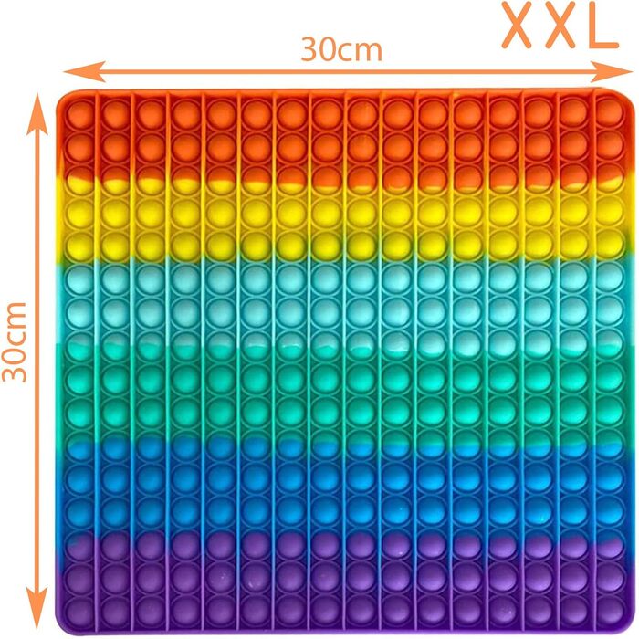Антистрес іграшка для дорослих Діти Anti Stress Pop Large Figetttoys Fidget Toy Set Figet Bubble Push pop XXL Rainbow Square 30 см