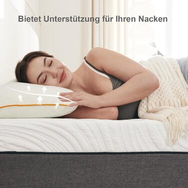 Подушка 40x80 см (комплект з 2 шт.), подушка з піни з ефектом пам&39яті - наповнювач для сну, регульована по висоті подушка з блискавкою, знімна/пральна наволочка 40 x 80 см 2