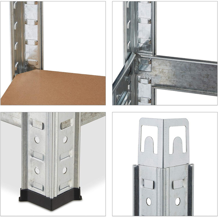 Міцний стелаж Relaxdays, 2 шт., розміри В/Ш 180x90x45 см, вантажопідйомність 1325 кг, 5 полиць, для комори, підвалу та гаража, сталь, МДФ, оцинкований