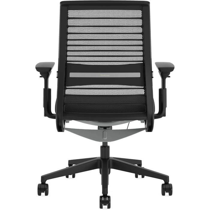 Ергономічне офісне крісло Steelcase Think з поперековою опорою LiveBack, підлокітниками 4D, екологічний дизайн, чорне, один розмір