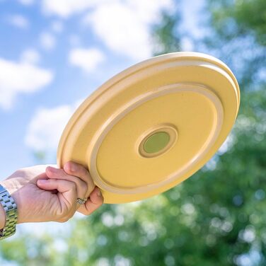 Магнітні тарілки silwy DOLOMIT Набір з 2 шт. Ø 25 см Магнітні пластикові тарілки з протиковзким кільцем Для автофургонів, кемпінгу та човнів Стійкі до ударів, нековзні та стильні Зроблено в Німеччині, жовтого кольору