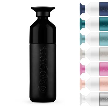 Термос Dopper Insulated 580 мл, яскраво-чорний - Двостінний, герметичний, зберігає напої холодними 24 години/гарячими 9 годин - Пляшка для пиття з нержавіючої сталі - Термокружка - Кружка для кави - Вода, чай 580 мл, чорний