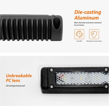 Зовнішнє освітлення Dream Lighting для автофургонів, тент, водонепроникний, IP65, світлодіодний ліхтар для тенту каравану, 12 В, чорний, литий алюміній, 20 см, 12 Вт, 6000 K, холодний білий