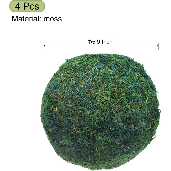 Карта джерел Мохові кульки 15 см Зелені декоративні мохові кульки для центральних чаш Вази Домашній декор 4 шт.