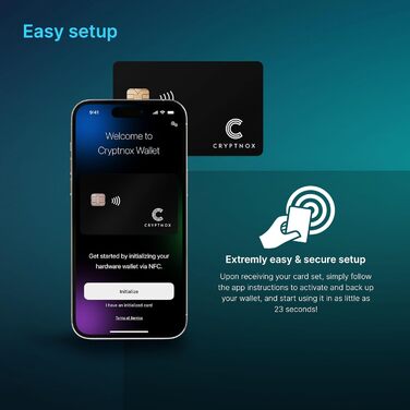 Апаратний гаманець Cryptnox Crypto - Подвійний набір карток - Надбезпечне холодне зберігання за допомогою картки NFC, біометричне з&39єднання та швидка ініціалізація подвійної карти за 23 секунди